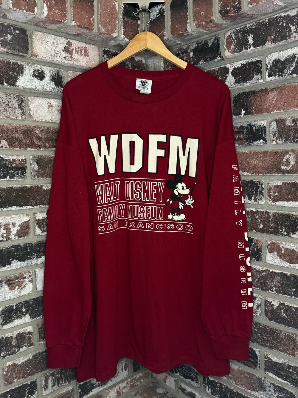 VTG Walt Disney Family Museum San Fransisco Mickey Mouse Longsleeve Tee NEW